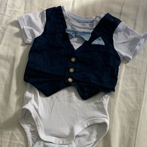 Baby Boy Formal Vest & Bow Tie Onesie